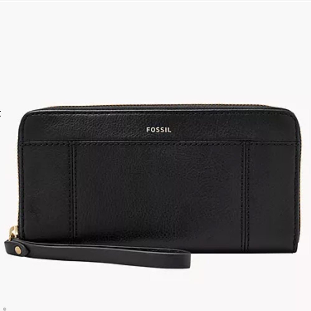 Fossil Black Jori RFID Zip Clutch Wallet